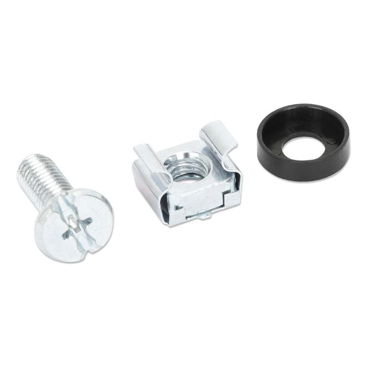 Intellinet M6 Cage Nut Set (100 pcs) with Screws and Washers, for 19"…