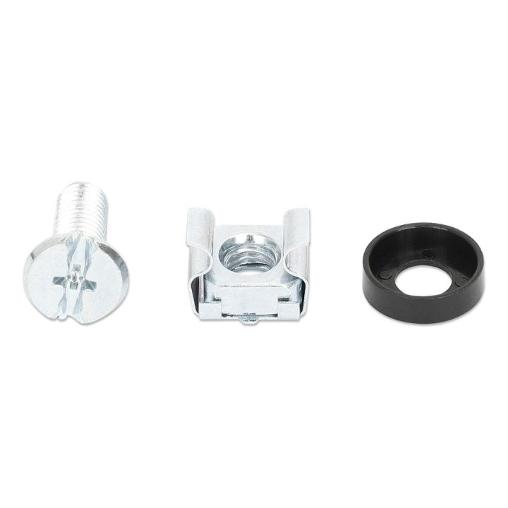 Intellinet M6 Cage Nut Set (100 pcs) with Screws and Washers, for 19"…