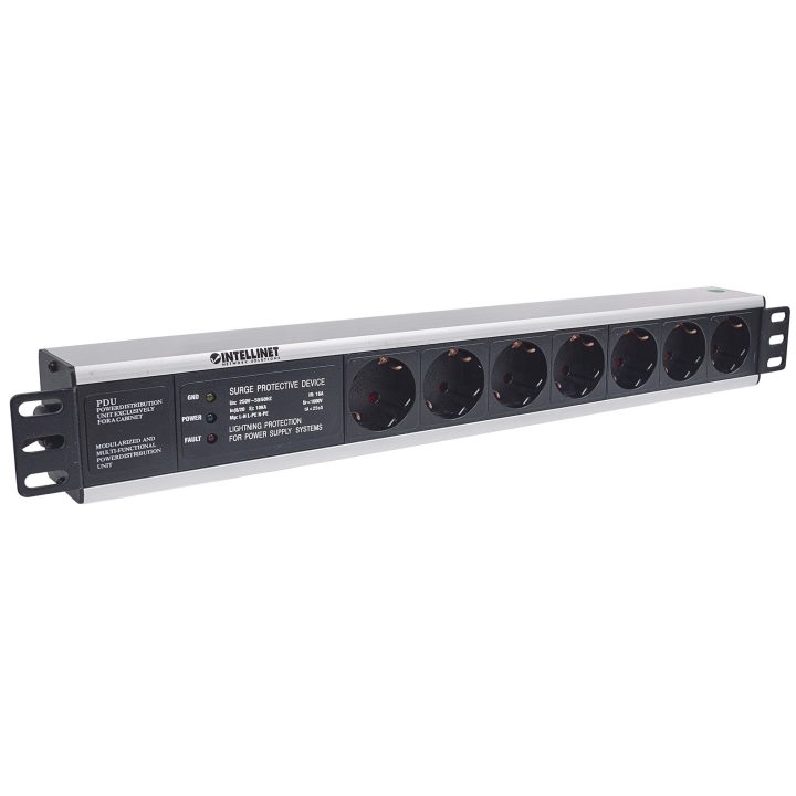 Intellinet 19" 1.5U Power Distribution Unit (PDU) with 7 EU Outlets…