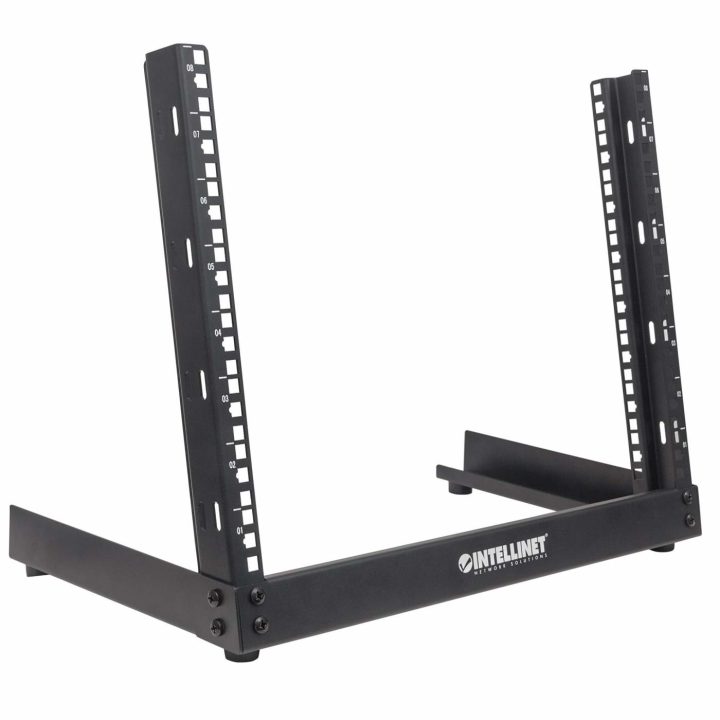 Intellinet 19" Open Frame Desktop Network Rack, 8U, Black, Kit