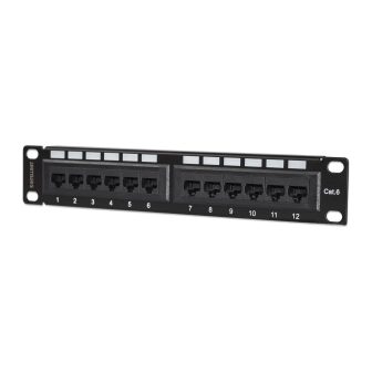 Intellinet Panneau de brassage Cat6, 10", UTP, 1U, 12 ports, noir