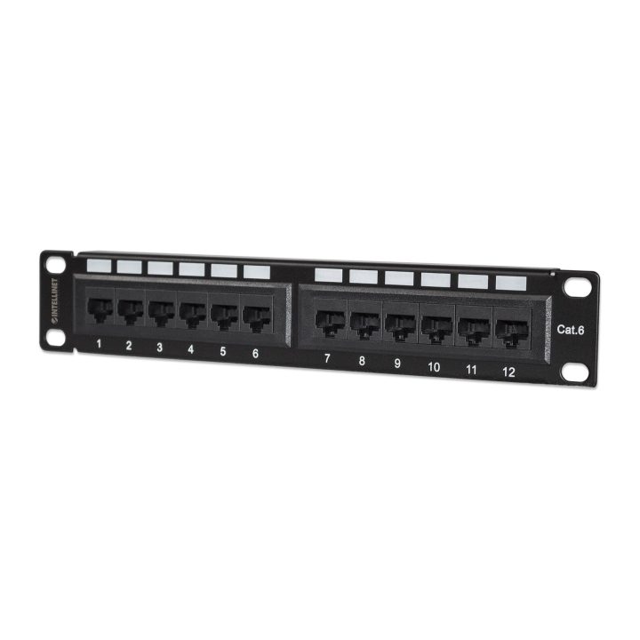 Intellinet Panneau de brassage Cat6, 10", UTP, 1U, 12 ports, noir
