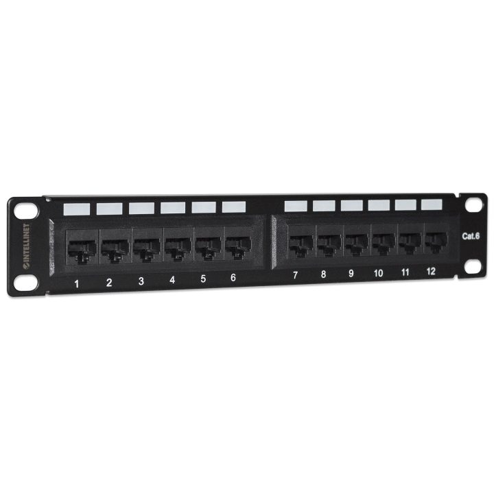 Intellinet Panneau de brassage Cat6, 10", UTP, 1U, 12 ports, noir