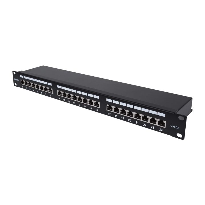 Intellinet Patch Panel, Cat6A, FTP, 24 Ports, 1U, Shielded, 90°…