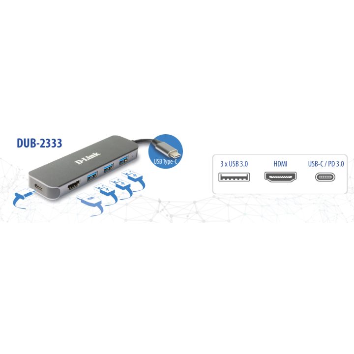 D-Link DUB-2333 base para portátil y replicador de puertos Alámbrico…
