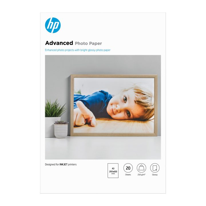 HP Papel fotográfico Advanced brillante de 250 g/m2 A3 (297 x 420 mm…