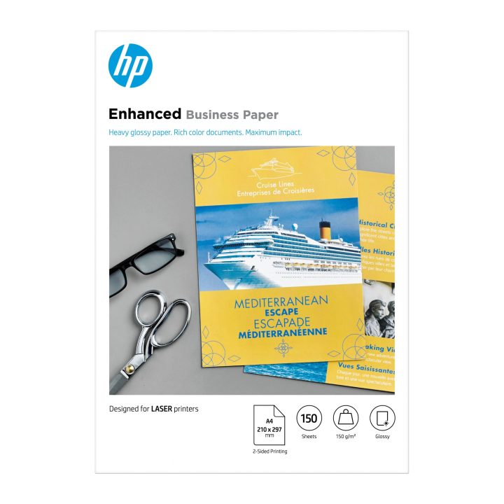 Papel HP empresarial e profissional brilhante melhorado de 150 g/m2…