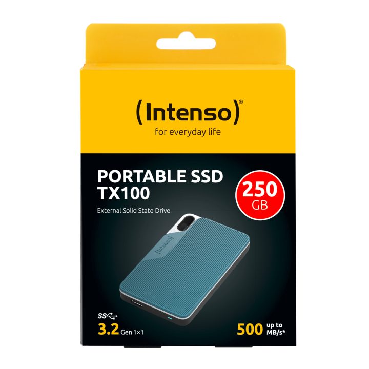 Intenso TX100 250GB USB-C External Solid State Drive SSD (3826440)
