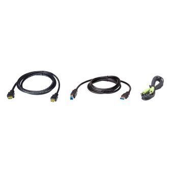 ATEN 2L-7D02UHX3 cabo para vídeo, teclado e rato (KVM) Preto 1,8 m