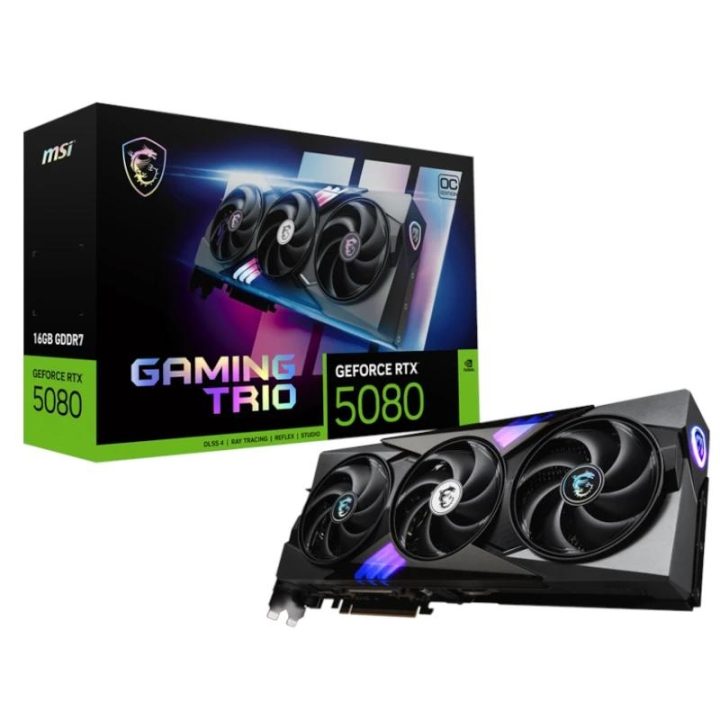MSI GAMING GEFORCE RTX 5080 16G TRIO OC NVIDIA Graphics Card 16 GB…