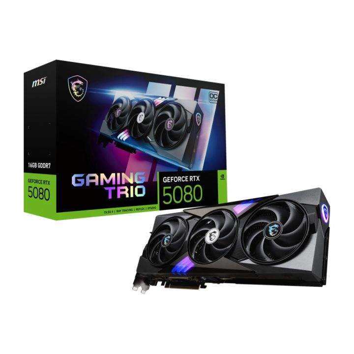 MSI GAMING GEFORCE RTX 5080 16G TRIO OC placa gráfica NVIDIA 16 GB…