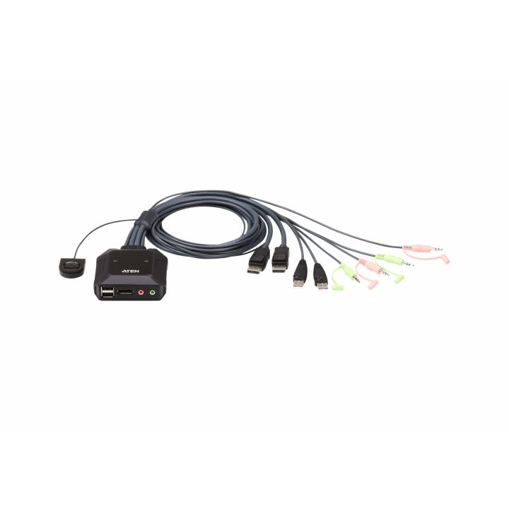 ATEN Switch KVM formato cabo DisplayPort USB de 2 portas seletor…