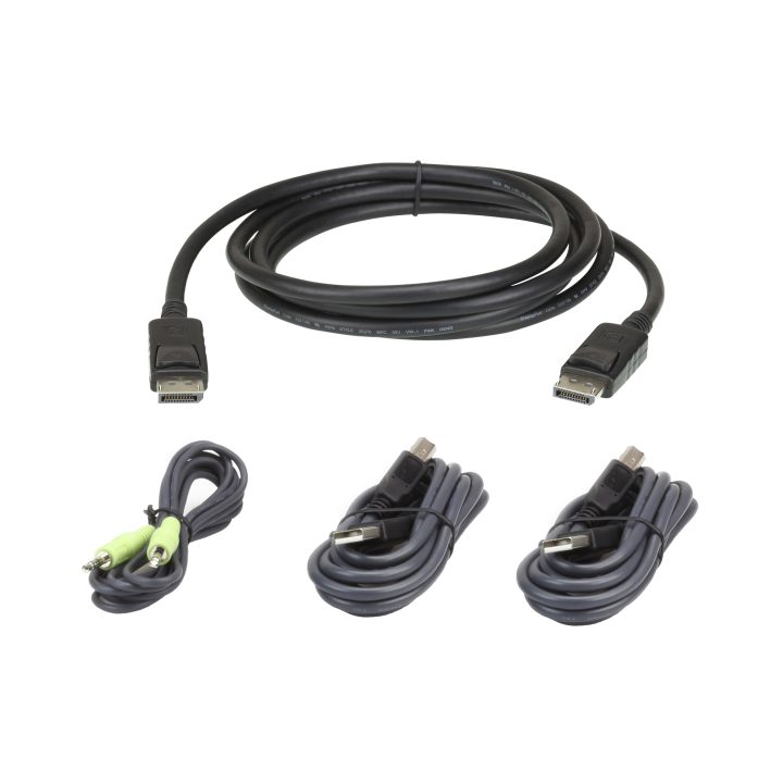 ATEN Kit de cabo para KVM seguro DisplayPort USB de 1,8 m