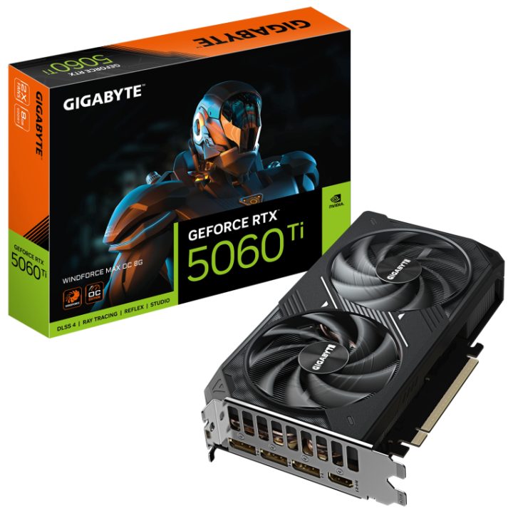 Placa Gráfica GIGABYTE GeForce RTX 5060 Ti WINDFORCE MAX OC 8G
