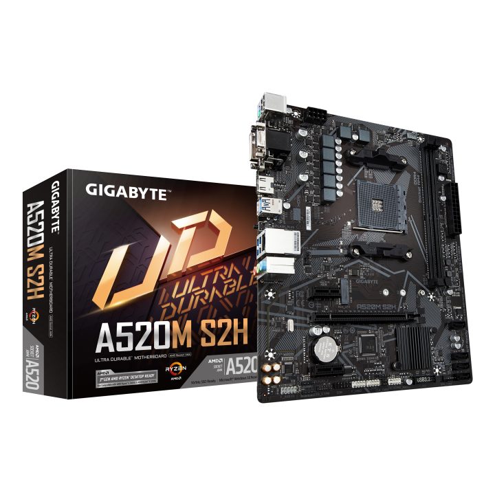 Motherboard GIGABYTE A520M S2H - Suporta CPUs AMD Ryzen série 5000…