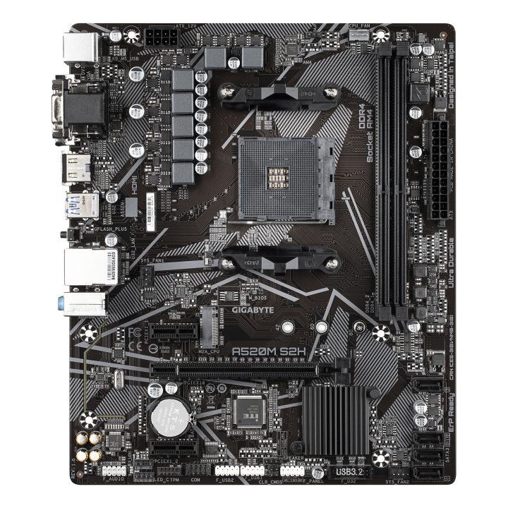 GIGABYTE A520M S2H Motherboard - Supports AMD Ryzen 5000 Series AM4…
