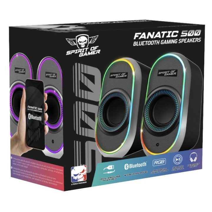 Spirit of Gamer Colunas 2.0 FANATIC 500 RGB Black (SP-5500BK)