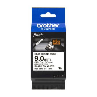Brother HSE-221E fita para impressora de etiquetas Preto sobre branco