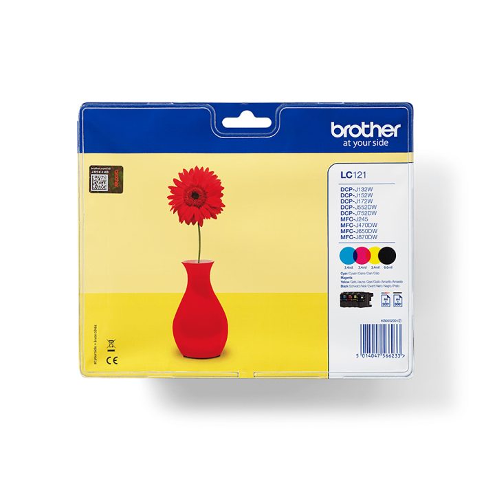 Brother LC121VALBP Ink Cartridge 4 Piece(s) Original Black, Cyan…