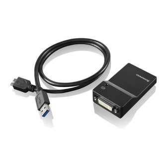 Lenovo USB 3.0 - DVI/VGA USB Graphics Adapter 2048 x 1152 Pixels Black