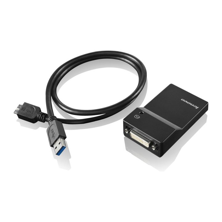Lenovo USB 3.0 - DVI/VGA USB Graphics Adapter 2048 x 1152 Pixels Black