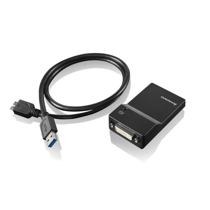 Lenovo USB 3.0 - DVI/VGA USB Graphics Adapter 2048 x 1152 Pixels Black