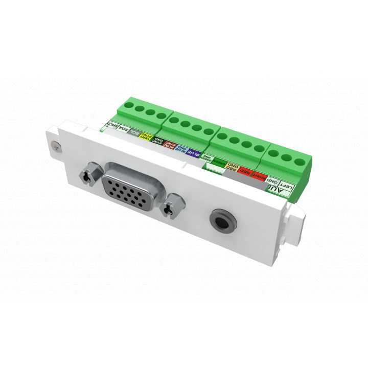 Vision Modular AV Front Panel Component - VGA and Mini-Jack Module -…