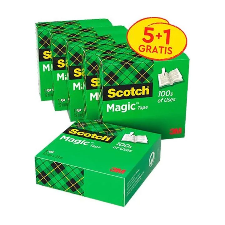 Scotch Pack 5+1 rollos cinta invisible 19mm x 33m MAGIC810P5+1 scoth…