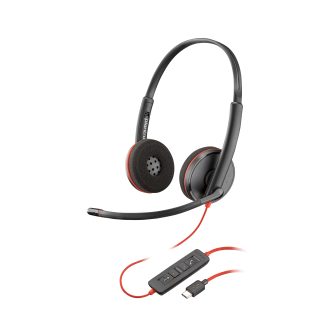 Auscultadores com fio Poly Blackwire C3220 com arco