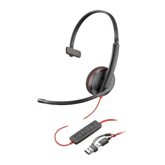 Poly Blackwire 3210 Auscultadores de diadema monoauriculares com cabo