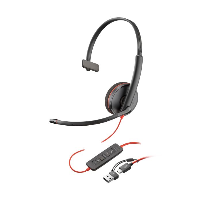 Poly Blackwire 3210 Monaural auriculares de diadema con cable