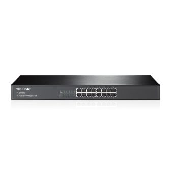 TP-Link TL-SF1016 Unmanaged Fast Ethernet (10/100) Switch 1U Black