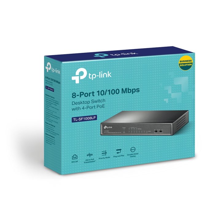 TP-Link TL-SF1008LP Unmanaged Fast Ethernet (10/100) PoE Switch Black