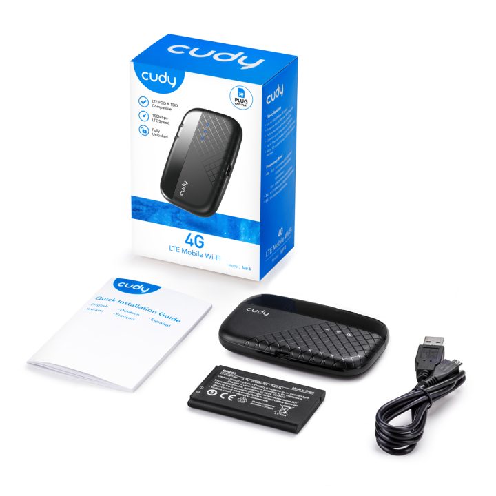Cudy MF4 Single Band (2.4 GHz) 4G Wireless Router Black
