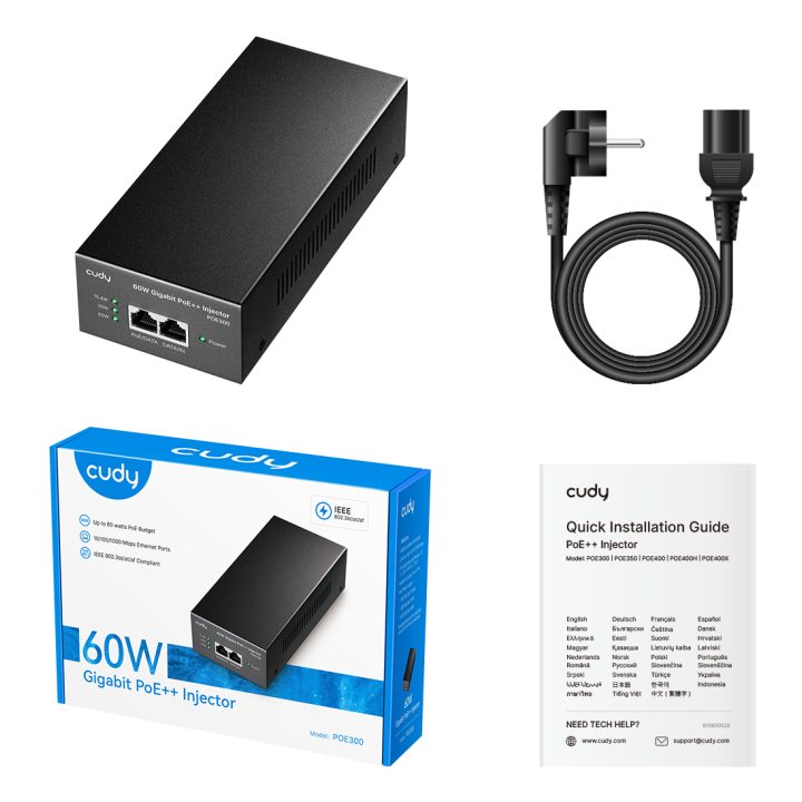 Cudy POE300 adaptador e inyector de PoE Gigabit Ethernet 50 V