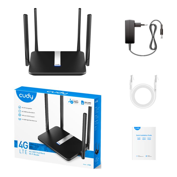 Cudy LT500 Fast Ethernet Wireless Router Dual Band (2.4 GHz / 5 GHz)…