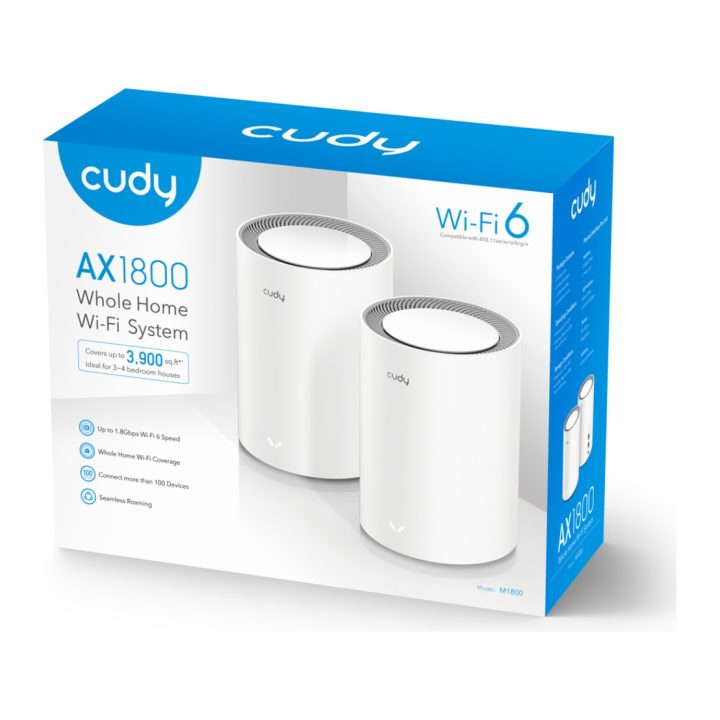 Cudy AX1800 Banda dupla (2,4 GHz / 5 GHz) Wi-Fi 6 (802.11ax) Branco 1…