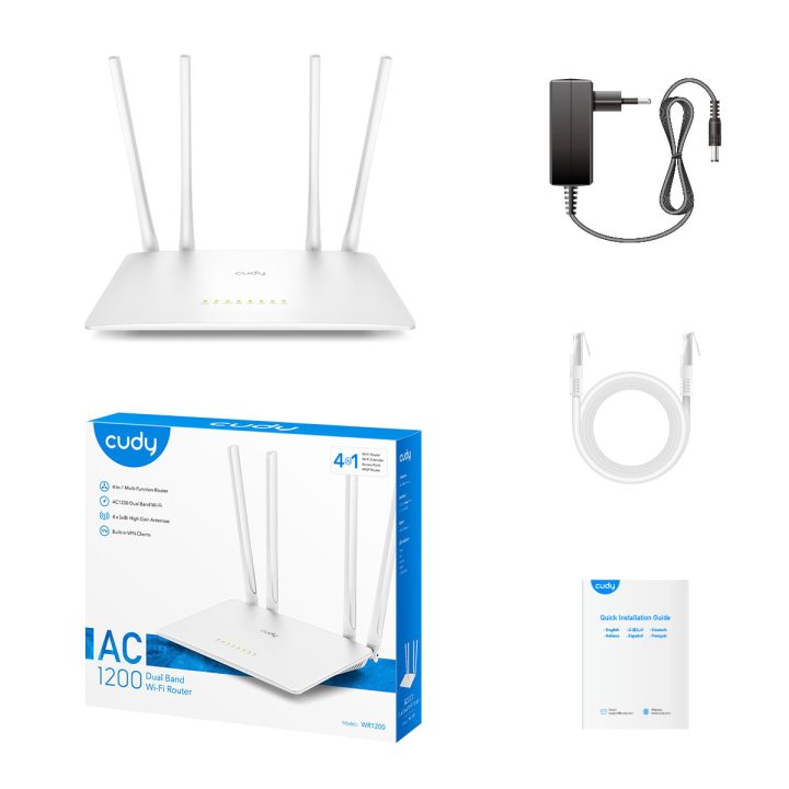 Router sem fios Cudy WR1200 Ethernet rápido de banda dupla (2,4 GHz /…