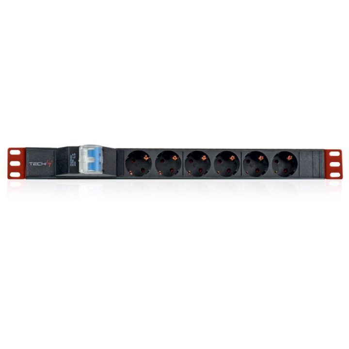 Techly I-CASE STRIP-61UD Power Distribution Unit (PDU) 6 AC Outlets…