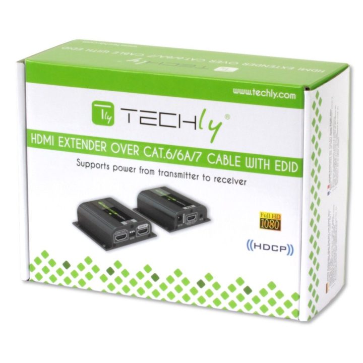 Techly IDATA EXT-E70POED extensor audio/video Transmisor y receptor…