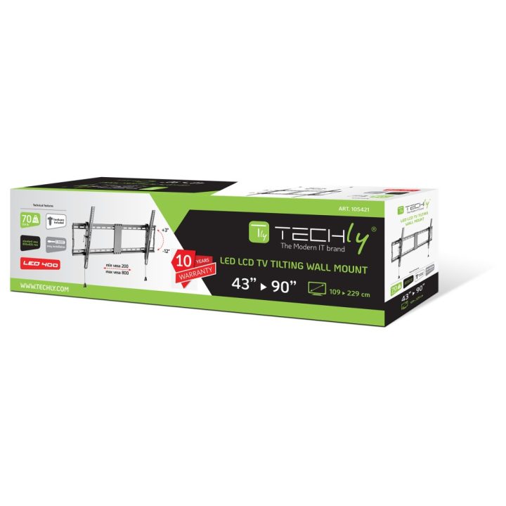 Techly ICA-PLB 590 TV Mount 2.29 m (90") Black
