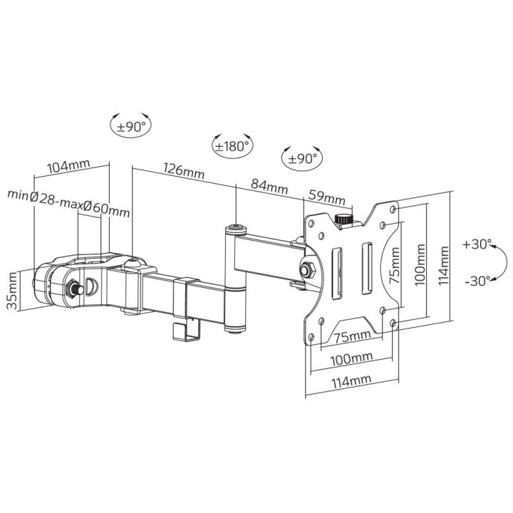 Techly ICA-LCD 110BK TV Mount 32" Black