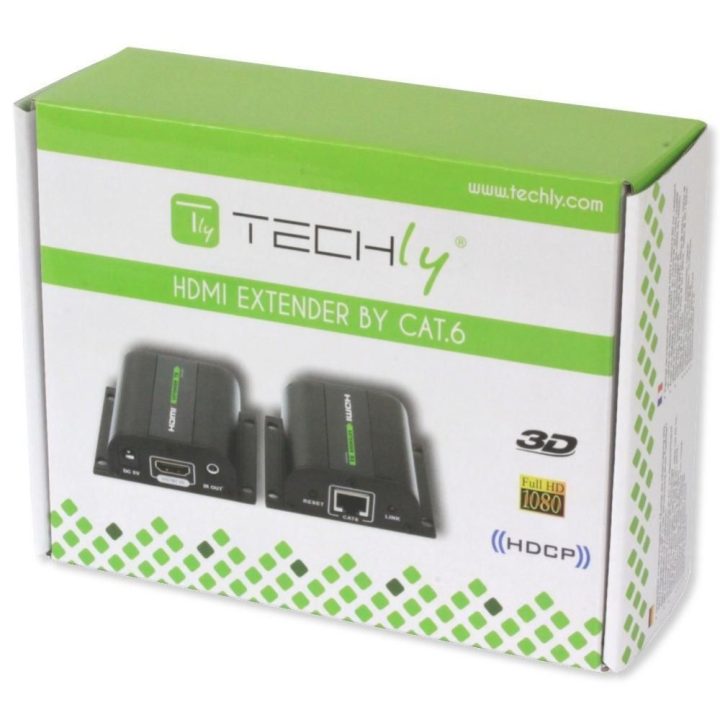 Techly IDATA EXT-E70I Audio/Video Extender AV Signal Transmitter and…