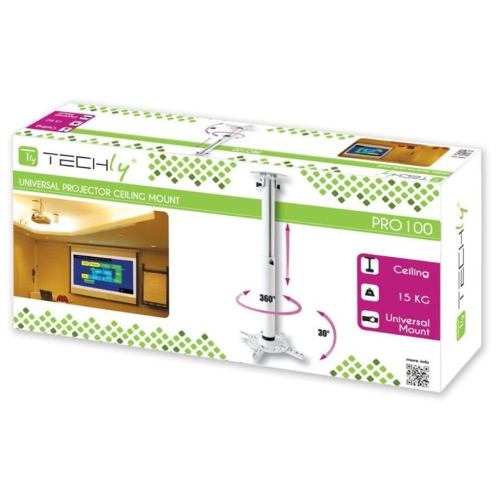 Techly ICA-PM 104MW White Ceiling Projector Mount
