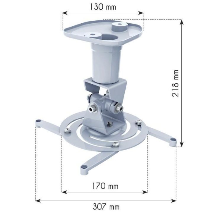 Techly ICA-PM 100WH Ceiling Mount for Projector White