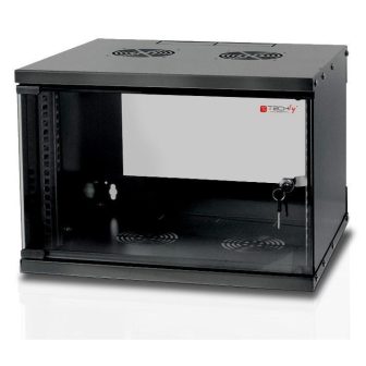 Techly I-CASE EL-1006B32 armario rack 6U Bastidor de pared Negro