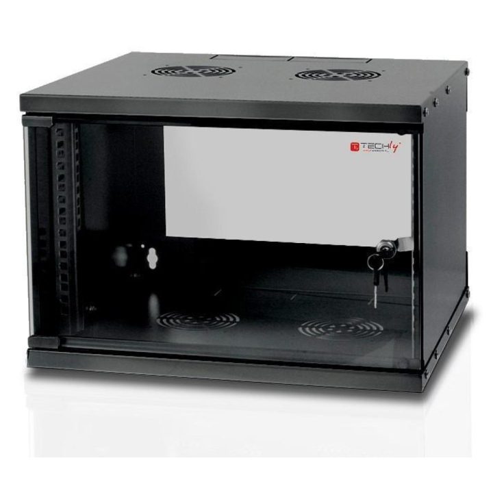 Techly I-CASE EL-1006B32 6U Rack Cabinet Wall-Mounted Black