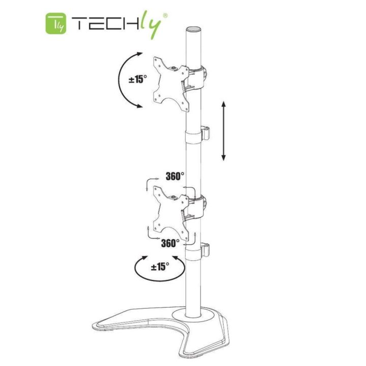 Techly ICA-LCD 2520V suporte para monitor 27" secretária preto