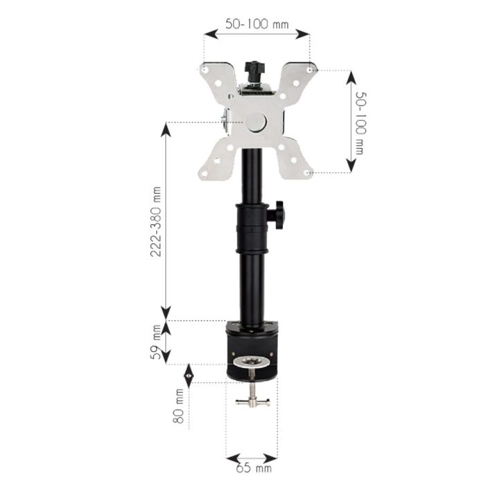 Techly ICA-LCD 500BK suporte para monitor 30" Secretária Preto