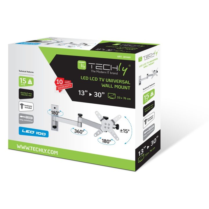 Techly ICA-LCD 104 suporte para TV 30" Prateado
